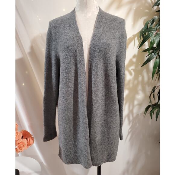 Madewell Womens Merino Wool Alpaca Blend Open Cardigan Sweater Size M Gray Cozy - Picture 1 of 13